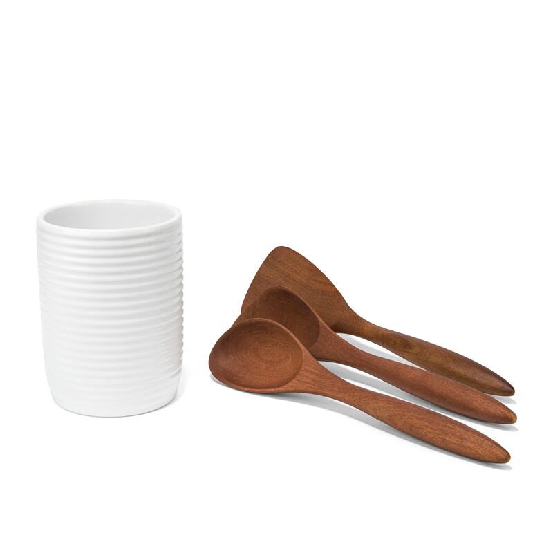 Nambe Breaking Bread Canister with Utensils