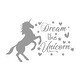 preview thumbnail 5 of 13, Unicorn Wall Decal for Baby Girl Nursery 22 wide x 15 tall inches - Grey