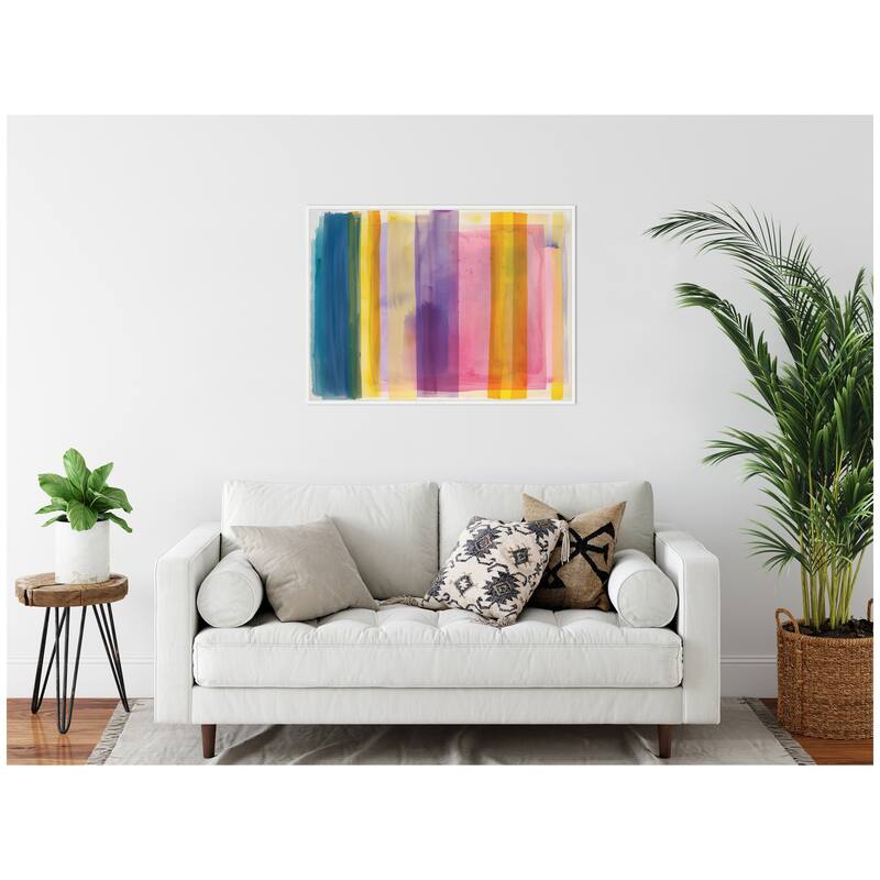 Kate and Laurel Sylvie Vibrant Lines II Framed Canvas by Amy Lighthall