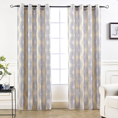 DriftAway Adrianne Pastel Damask Room Darkening Curtain Panel Pair