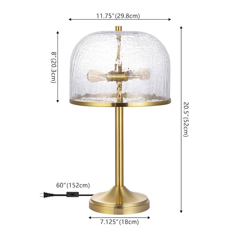 SAFAVIEH Daye 21-inch Glass & Metal Table Lamp (LED Bulb Included) - 12"W x 12"D x 21"H
