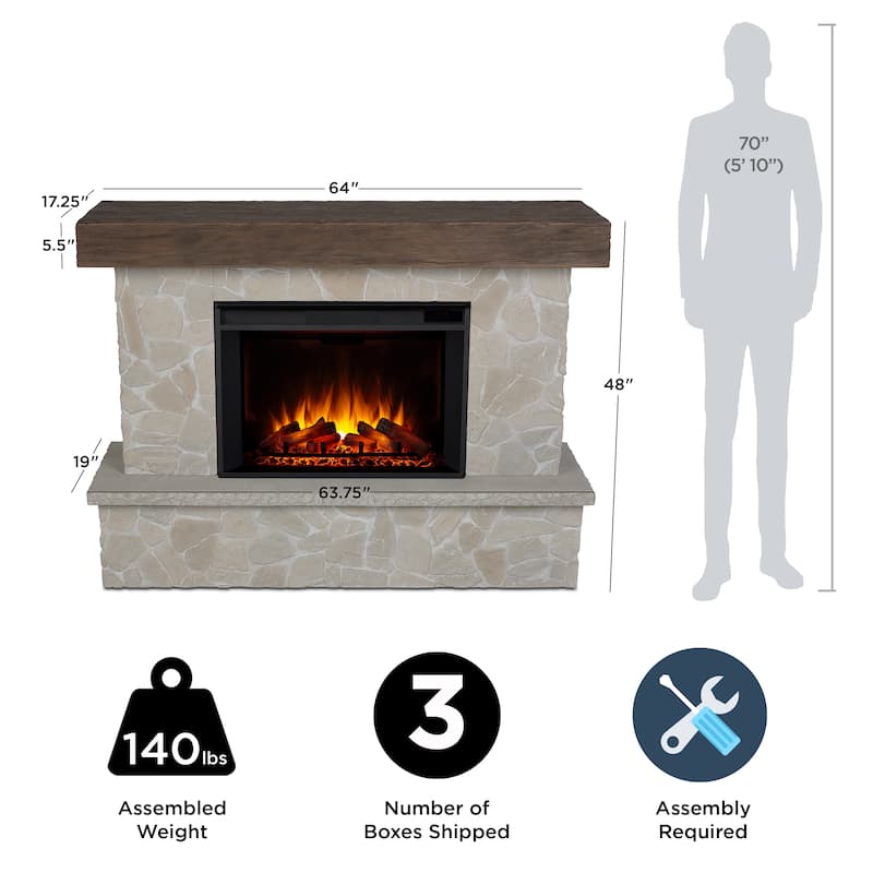 Odette Grand Electric Fireplace by Real Flame