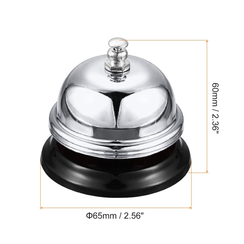 Desk Bell, Dinner Bell for Restaurants, Service - 65mm(2.56") - Silver Tone