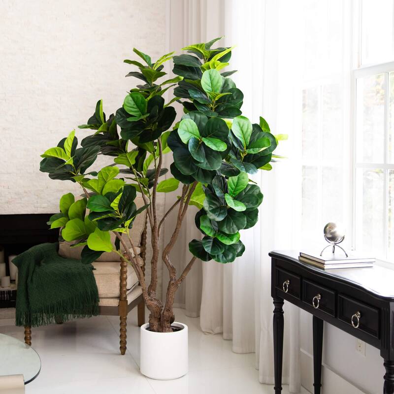 Grand Fiddle Leaf Artificial Potted Tree - 6'