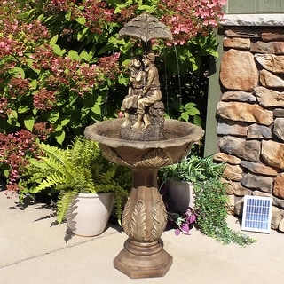 Sunnydaze Lovers Umbrella Solar Water Fountain