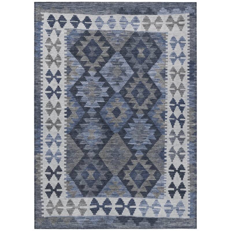 Machine Washable Indoor/ Outdoor Boho Global Chantille Rug