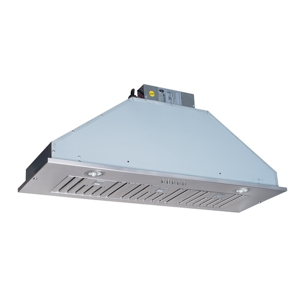 HomeBeyond 600CFM Built-In / Insert Stainless Steel Range Hood 36-inch with baffle filters 3 speed control. Opens flyout.