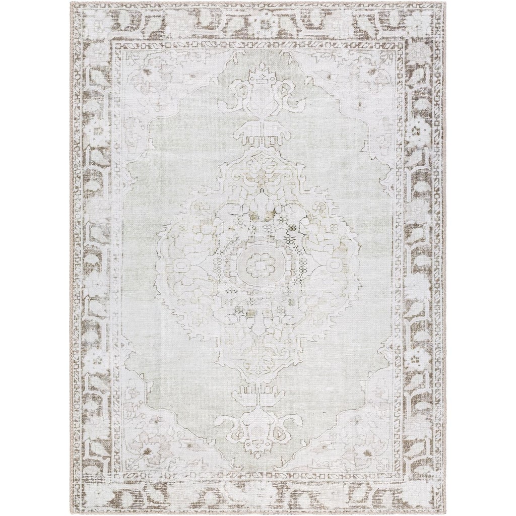 Livabliss Rainier Updated Traditional Medallion Washable Area Rug