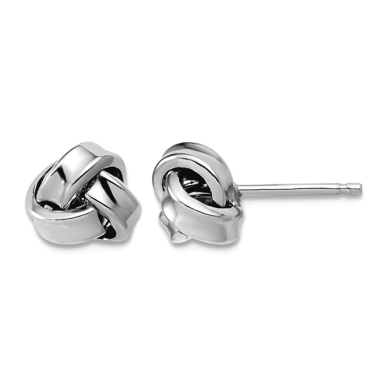 Curata 925 Sterling Silver Italian 8.5mm Polished Concave Love Knot Stud Earrings