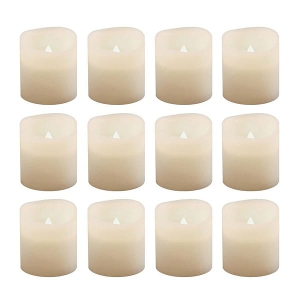 Set of 12 Warm White Battery Operated LED Votive Lights 1.5" - N/A