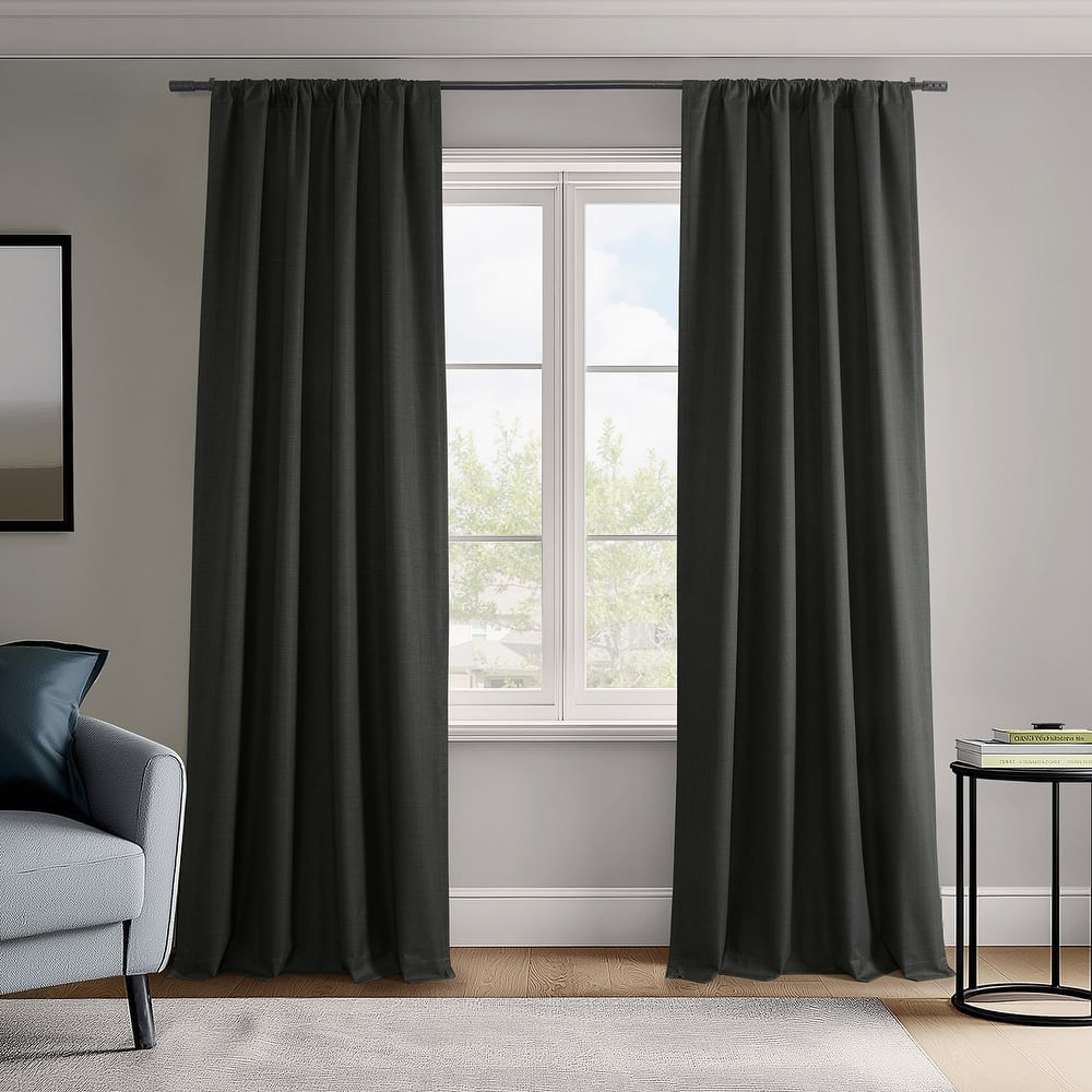 Exclusive Fabrics Vienna Basic Solid Curtains (2 Panel) Blackout Curtains For Bedroom & Living Room Curtains