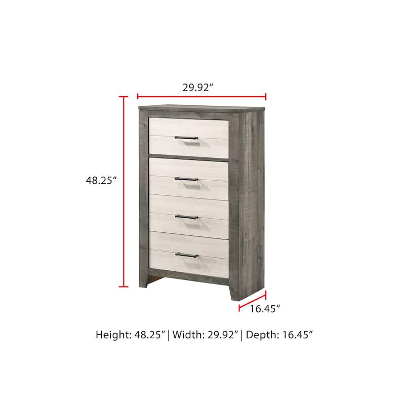 Tobin Brown Cream LED Bookcase Platform Bedroom Set