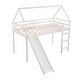 preview thumbnail 16 of 25, Twin House Loft Bed with Slide, Crafted from Pine Wood