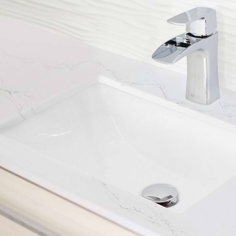 STYLISH Porcelain Rectangular 18 inches Undermount Ceramic Bathroom Sink with Overflow - Black Overflow Ring