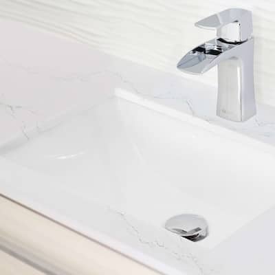 STYLISH 18 inch Rectangular Undermount Porcelain Bathroom Sink with 2 Overflow Finishes - 18 1/4" x 13" x 7 1/2"