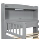 preview thumbnail 25 of 25, Multifunctional Platform Bed with LED Light and Storage Headboard, Twin Size Wooden Bed Frame with 2 Drawers and Guardrail