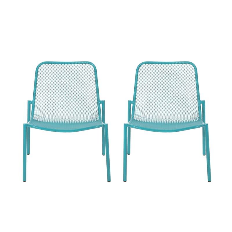 Bucknell Outdoor Modern Dining Chair (Set of 2) by Christopher Knight Home - 26.00" W x 22.25" L x 26.00" H - Matte Teal