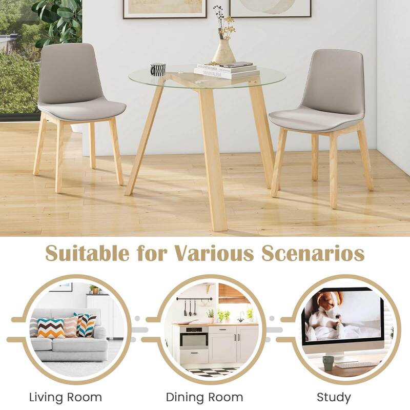 Costway 36" Round Glass Dining Table for 4 with Tempered Glass - See Details
