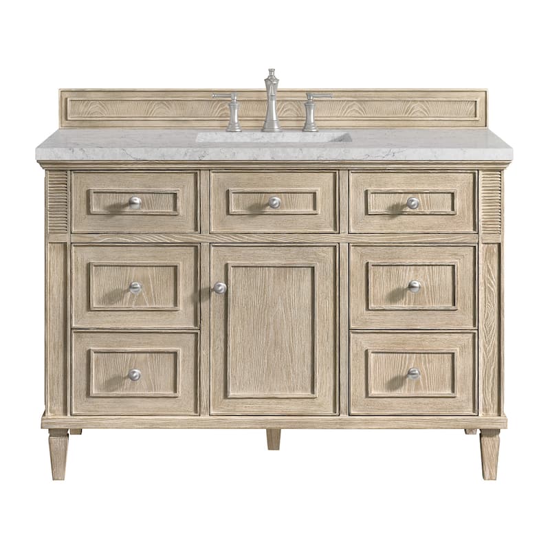 James Martin Vanities 424-V48-3EJP Lorelai 48" Single Basin Wood - Whitewashed Oak - Oak Finish