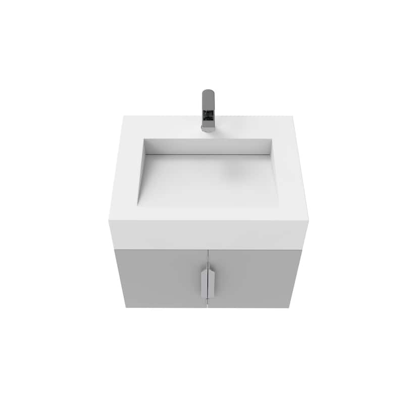 Nile 24-Inch Wall Mounted Bathroom Vanity Set w/ White Top