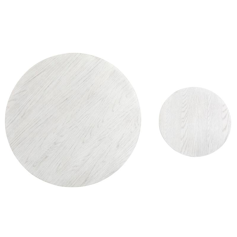 Magnussen Home Sunset Cove Moonlight Pearl Nesting Cocktail Table with Casters - 38''W x 38''D x 16''H
