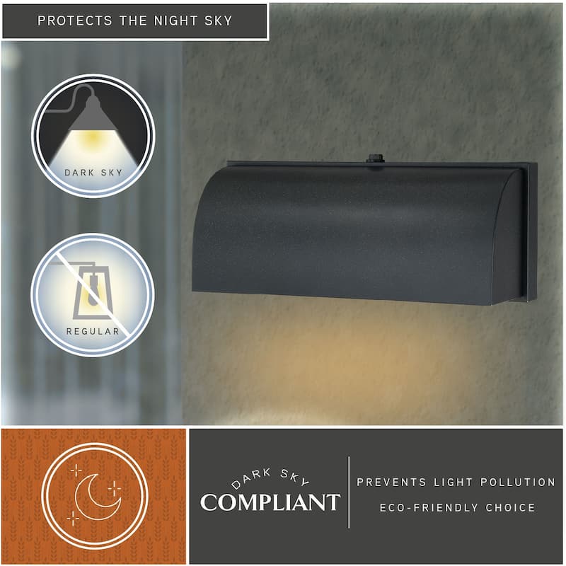 Walsh 2 Light Dusk to Dawn Bronze ADA Dark Sky Outdoor Wall Lantern - 12-in W x 4.75-in H x 4-in D