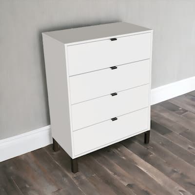 HomeRoots 30" White Four Drawer Standard Chest