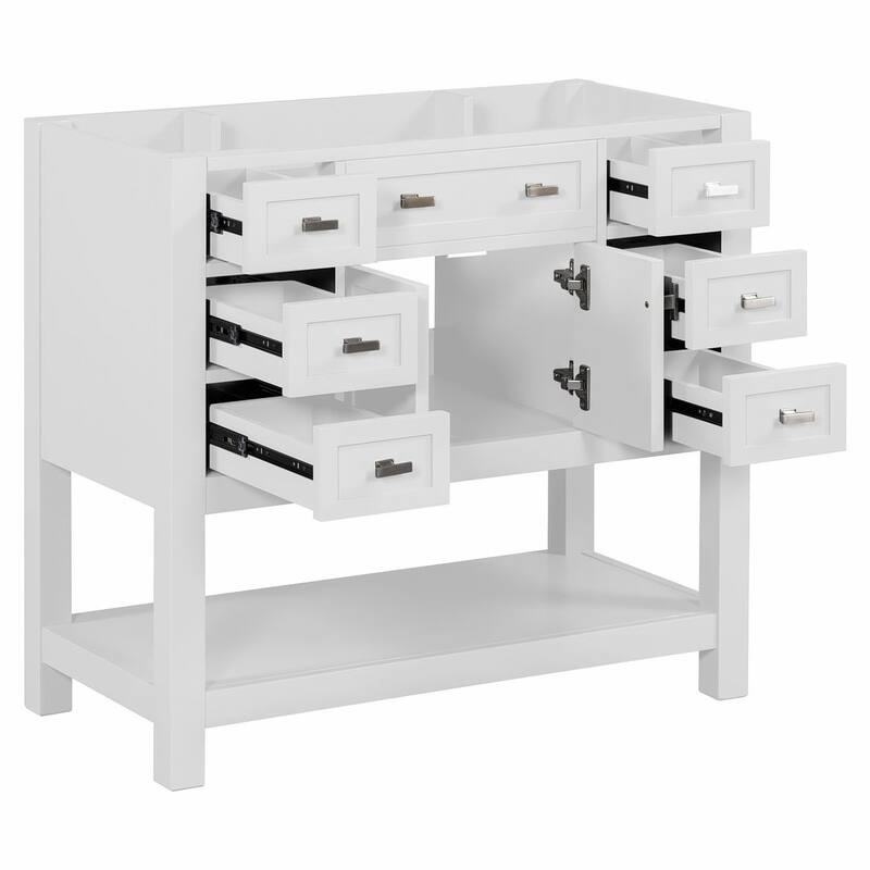 36'' Modern Bathroom Bathroom Vanity with Sink and 6 Drawers，2 Soft Closing Doors