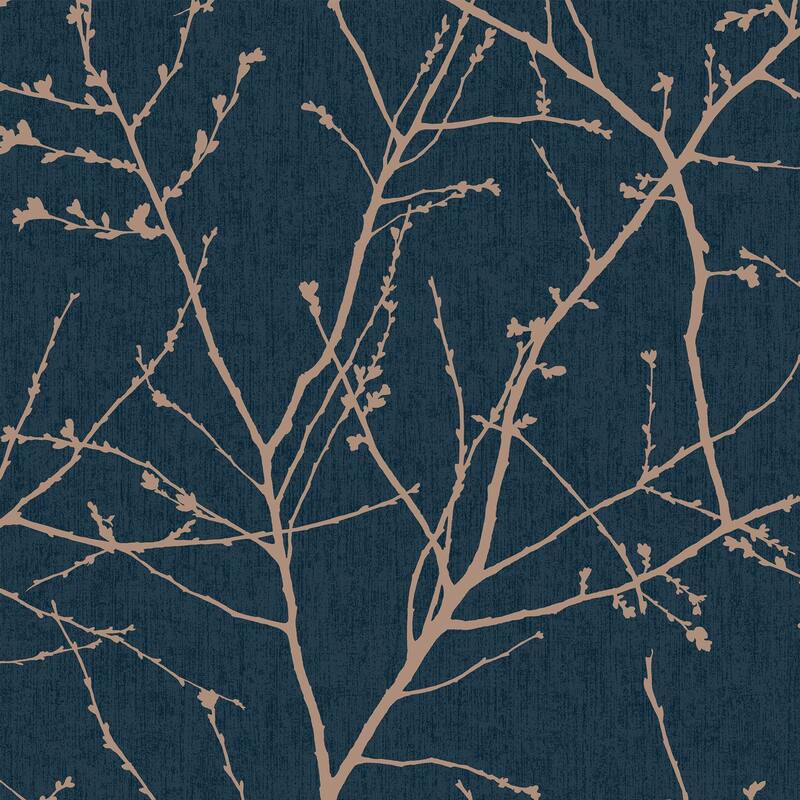Transform Branches Navy Peel & Stick Wallpaper