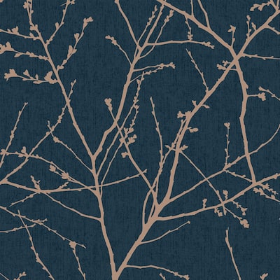 Transform Branches Navy Peel & Stick Wallpaper