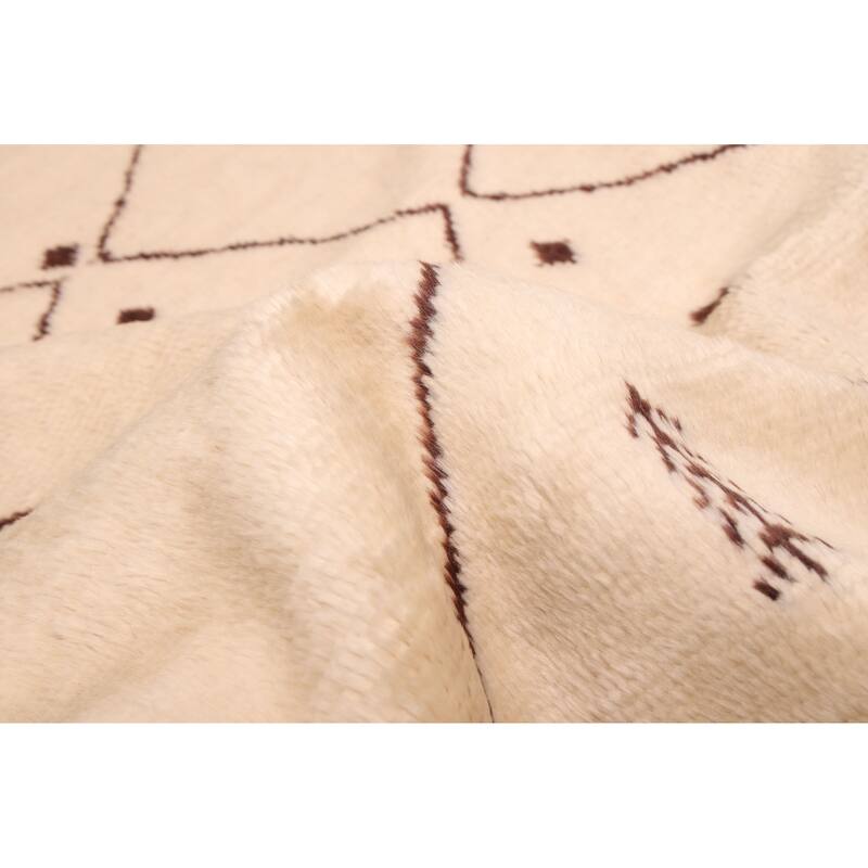 ECARPETGALLERY Hand-knotted Pak Finest Marrakesh Cream Wool Rug - 8'4 x 9'8