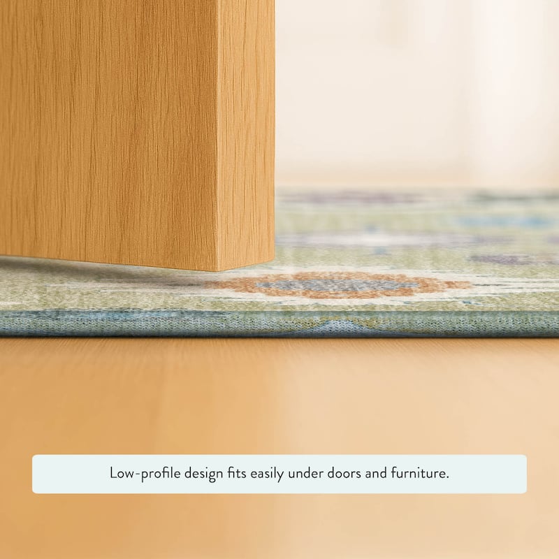 Machine Washable Indoor/ Outdoor Traditonal Delhi Chantille Rug