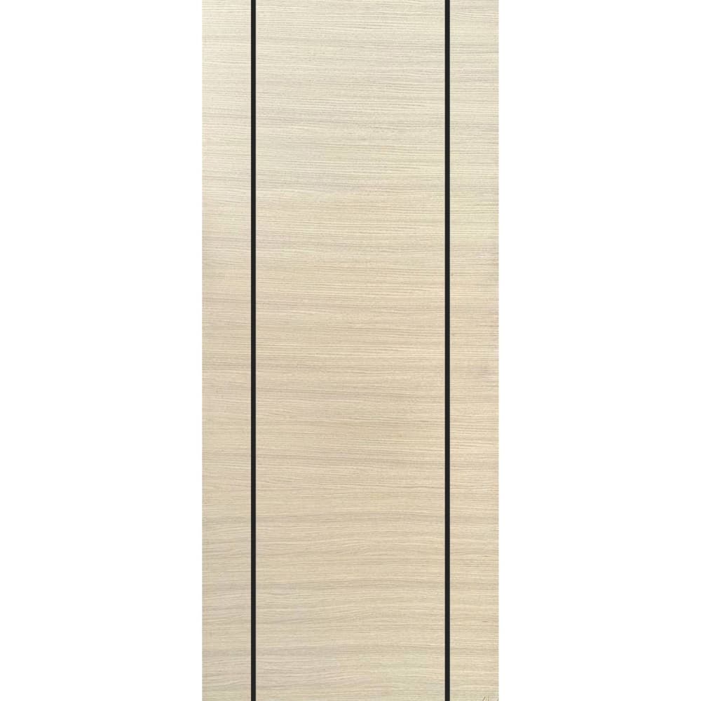 French Pocket Door 28x80 with Planum 0017 Natural Veneer Kit Trims Rail