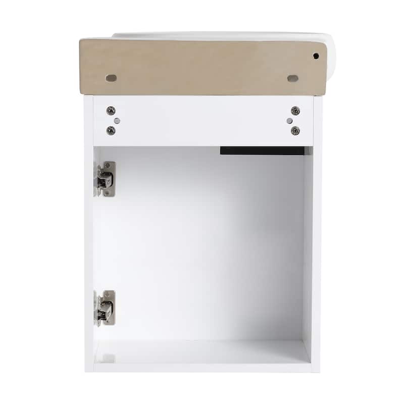 Bathroom Vanity With Sink In 16/18/23 Inch, Floating/Freestanding Bathroom Vanity With Soft Close Door