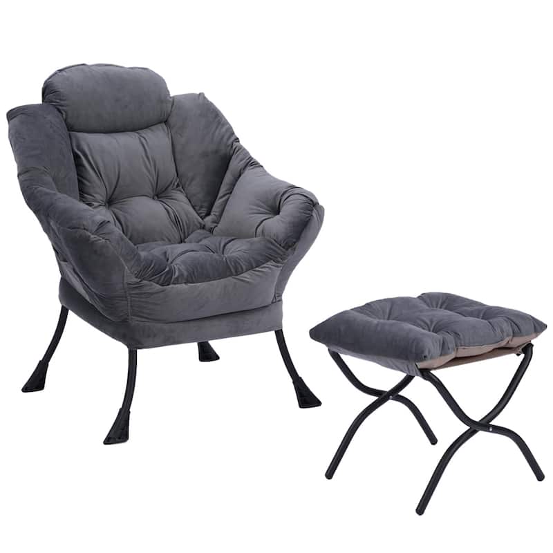 Modern Steel Frame Leisure Sofa Chair with Armrests and A Side Pocket
