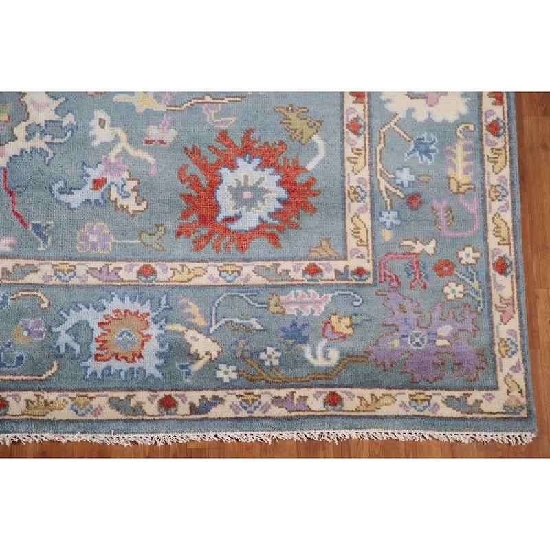 All-Over Oushak Oriental Area Rug Hand-Knotted Wool Carpet - 8'1"x 9'8"