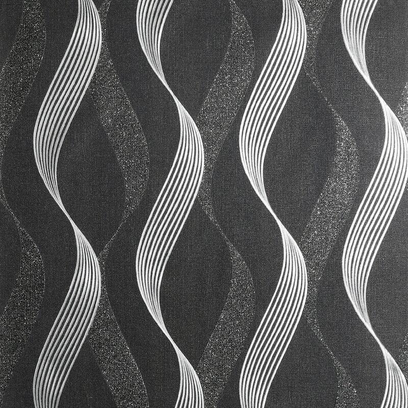 Arthouse Wilhelmina Black Ribbon Wallpaper