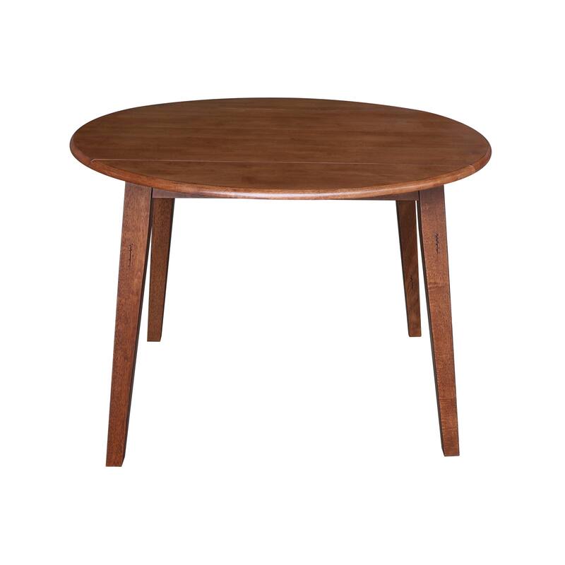 42 in. Solid Wood Round Dual Drop Leaf Table