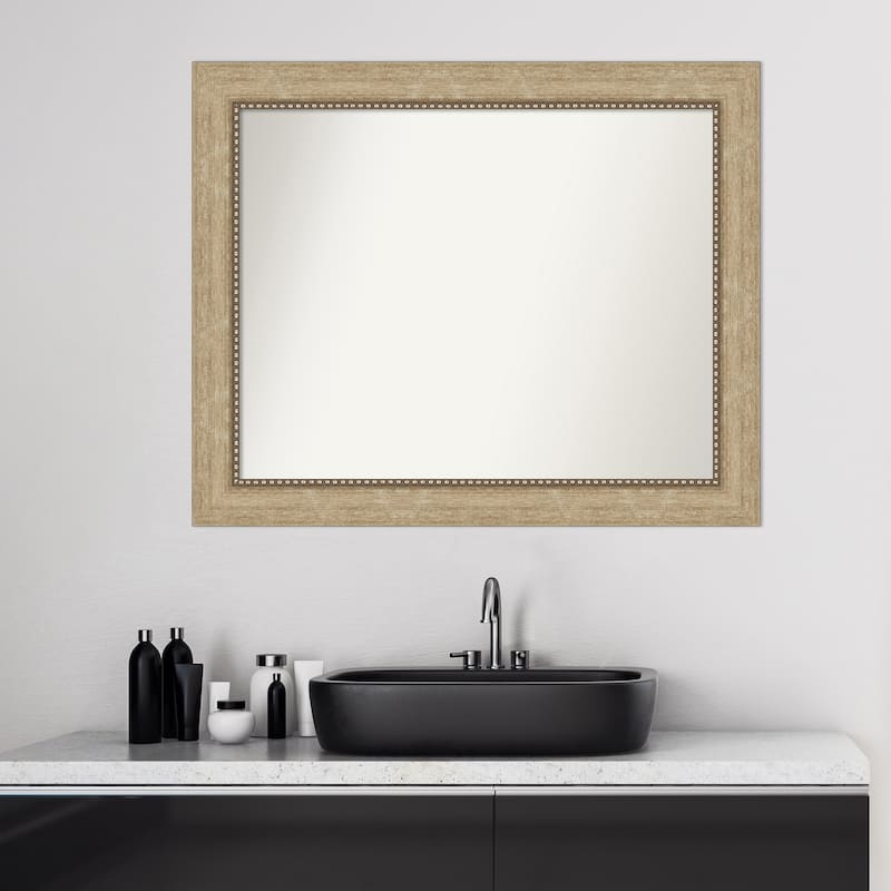 Non-Beveled Bathroom Wall Mirror - Astor Champagne Frame