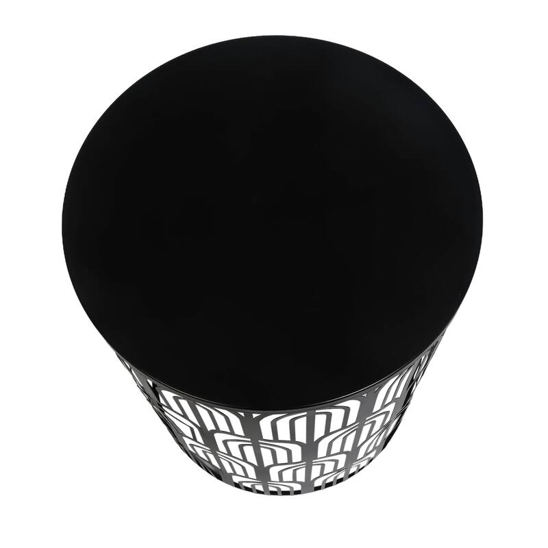 Adeco Set of 2 Round Metal Nesting Side End Tables Set - set of 2