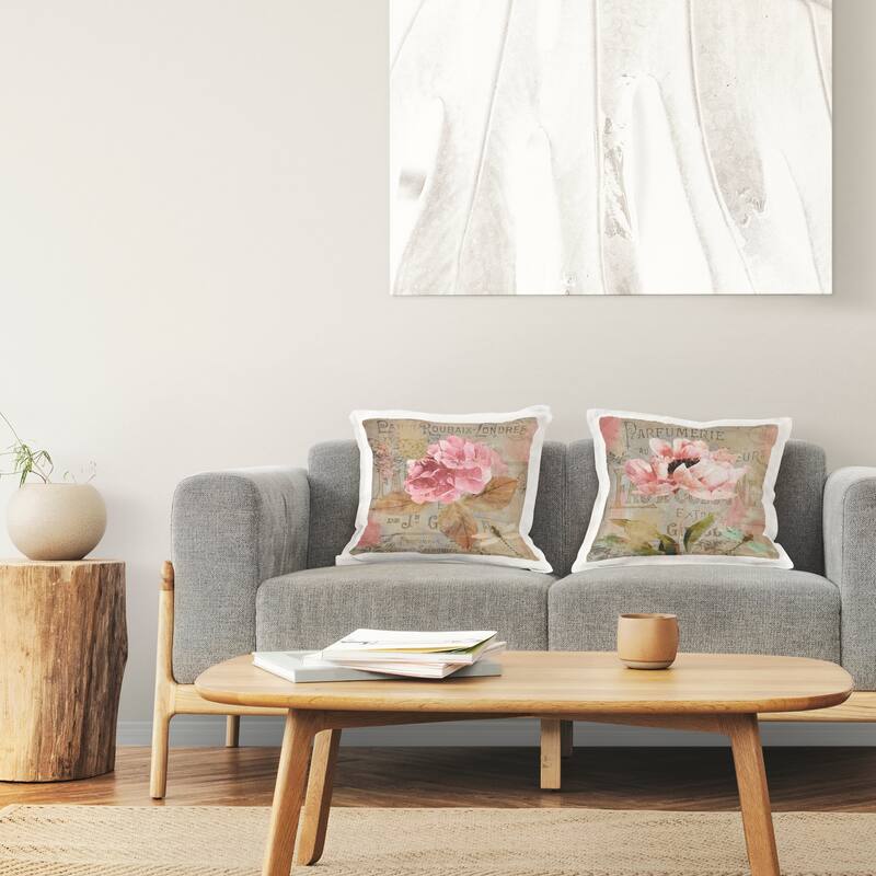 Stupell Vintage Collage French Florals Decorative Printed Throw Pillow Design by Sasha (Set of 2)