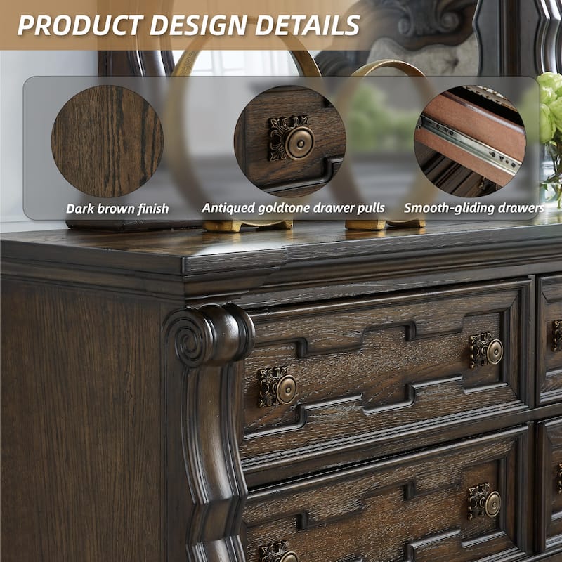 Signature Design by Ashley Maylee Dark Brown Dresser and Mirror