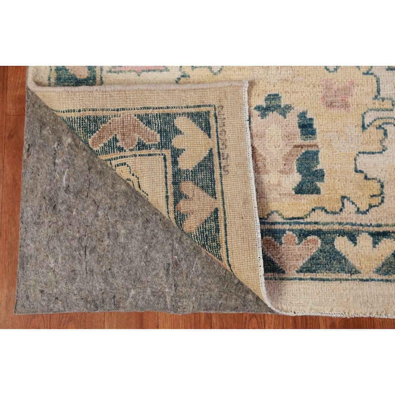 Hand Knotted Oriental 100% Wool Carpet Transitional All-Over Beige & Ivories Oushak Area Rug - 13' 9'' X 9' 11''