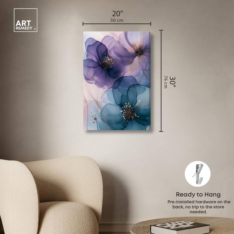 Gilded Cyanescence II Canvas by Art Remedy, Gallery Wrapped