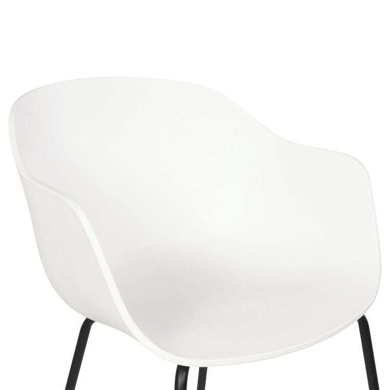 Furnish Theory Curve-K ML Indoor/Outdoor Dining Armchairs Arm Chairs w Polypropylene Shell & Powder-Coated Steel Legs (Set of 2)