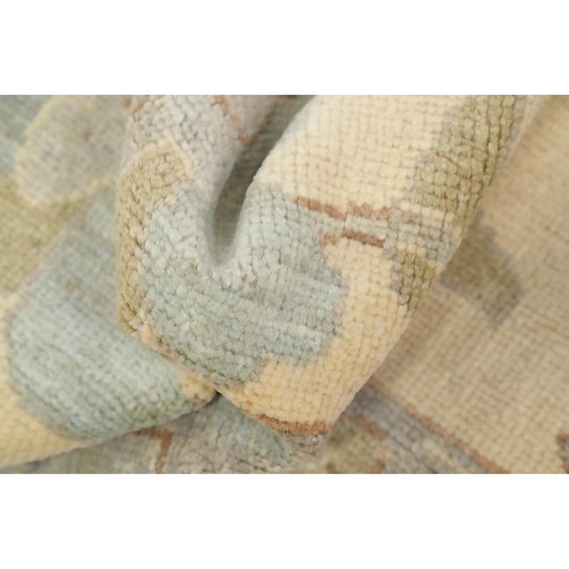 Hand Knotted Oriental 100% Wool Carpet Transitional All-Over Greys & Charcoal Oushak Area Rug - 9' 11'' X 8' 0''