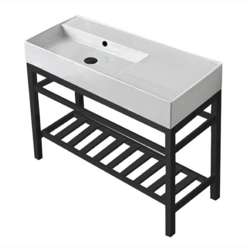 Nameeks Scarabeo 5119-CON2-No Hole Teorema 2 39-13/16" Rectangular - Black