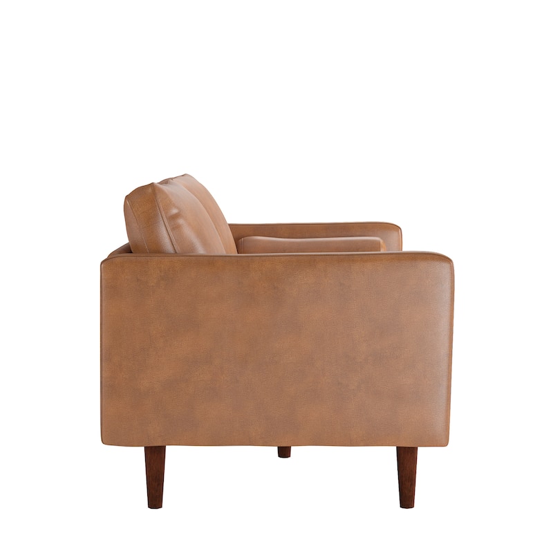 Oana Mid-Century Faux Leather Sofa by iNSPIRE Q Modern