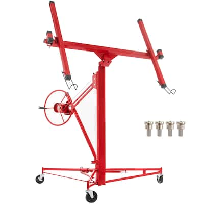 Drywall Rolling Lifter Panel with Telescopic Arm & 3 Lockable Wheels - 150 lbs