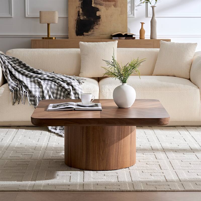 Square Coffee Table, Modern Design for Living Room Use - Walnut